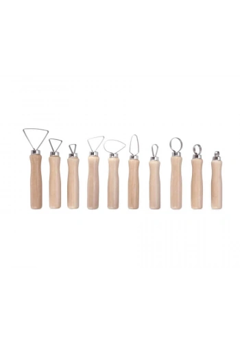 Gvn Art Seramik Dip Alma Seti Ahşap Sap 10’lu 15 cm G263