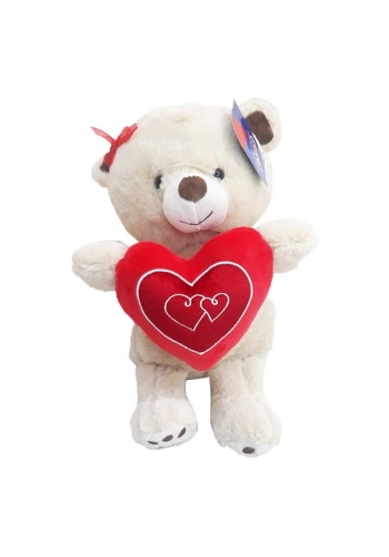 Halley Oyuncak Kırmızı Tokalı Ayı PL62567 30 Cm