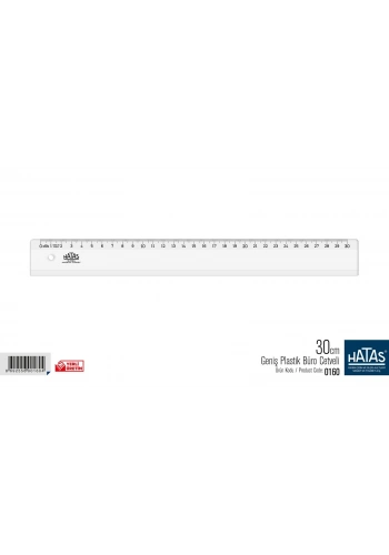 Hatas Geniş Plastik Büro Cetveli 30cm