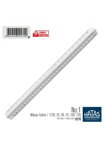 Hatas Mikyas Cetveli No:1 (Ölçekli) 30cm