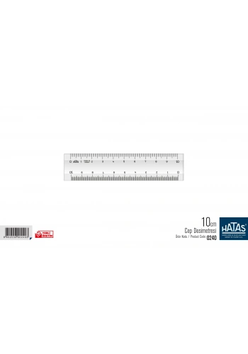 Hatas Mini Desimetresi 10cm Şeffaf