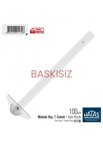 Hatas Minkale Başlıklı T Cetveli Kalın Bizote (Baskısız) 100cm