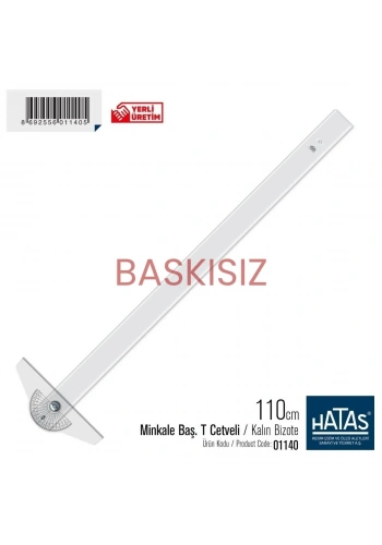 Hatas Minkale Başlıklı T Cetveli Kalın Bizote (Baskısız) 110cm