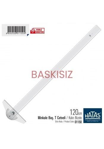 Hatas Minkale Başlıklı T Cetveli Kalın Bizote (Baskısız) 120cm