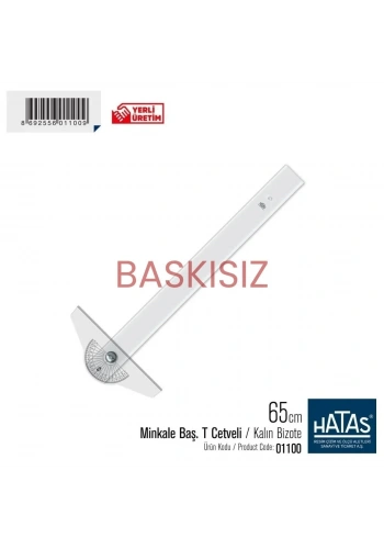Hatas Minkale Başlıklı T Cetveli Kalın Bizote (Baskısız) 65cm