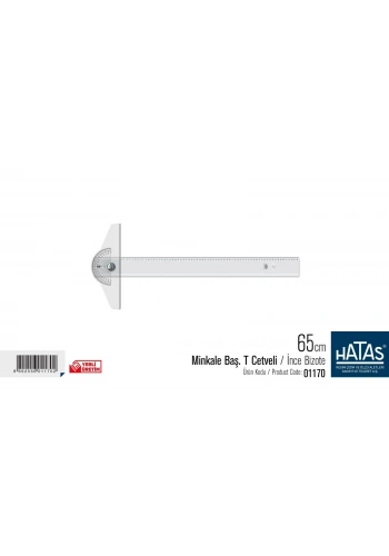 Hatas Oynar Başlıklı T Cetveli İnce Bizote 65cm