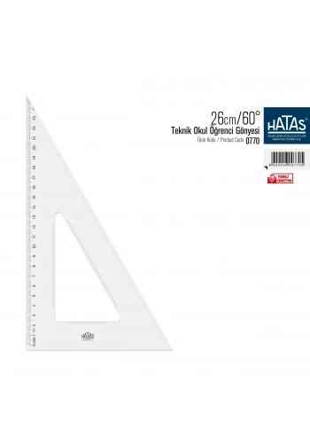 Hatas Teknik Gönye Şeffaf 25cm 60°