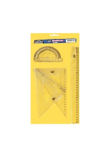 Hatas Teknik Okul Çizim Takımı Poşetli 26 Cm Gönyeli