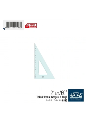 Hatas Teknik Resim Gönyesi 21cm 60°