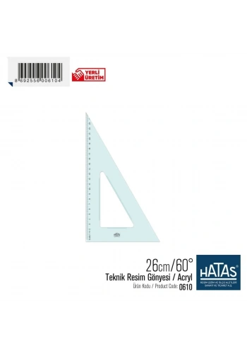 Hatas Teknik Resim Gönyesi 26cm 60°