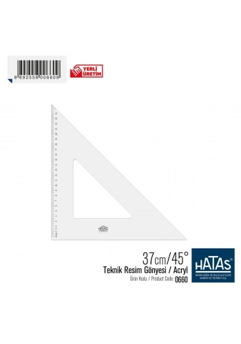 Hatas Teknik Resim Gönyesi 37cm 45°