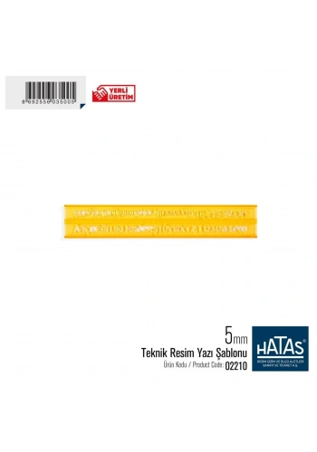 Hatas Teknik Resim Yazı Şablonu 5mm