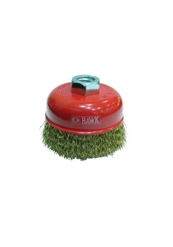 Hawk White SARI DALGALI TELLİ M14 VİDALI ÇANAK FIRÇA 80 MM - HAWK10115