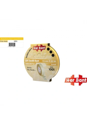 Her Bant Çift Taraflı Bant Askılı 15x25 Mt 1001