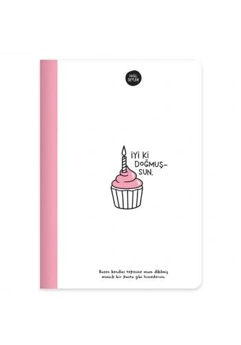 Hisli Şeyler Defter A5 80 YP Renkli Syf Çizgili Pembe 500642-99