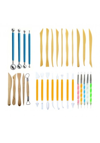 Hobi Market Art Seramik Heykel Polimer Kil Şekilendirme Modelaj Detay Seti 32 Parça