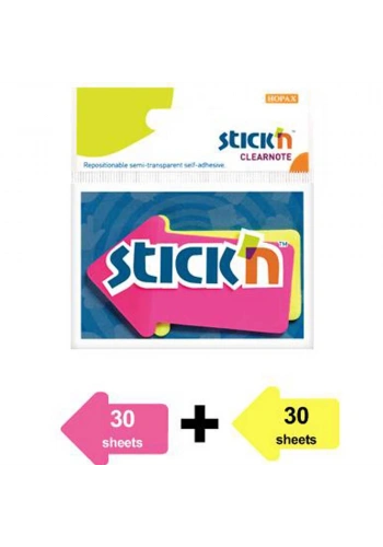 Hopax Stickn 76x50 Ok Şekilli Neon 2 Renk 60 YP 21141