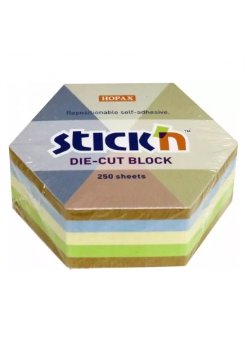 Hopax Stickn Yapışkan Notblok 61x67 Kraft Altıgen 250 YP 21828
