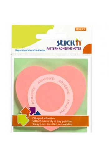 Hopax Stıckn Yapışkanlı Not Kağıdı Kalp Şekilli 50 YP 70x70 Açık Pembe 21545
