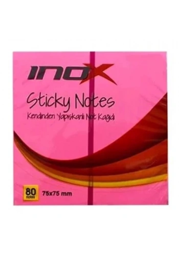 Inox Yapışkanlı Not Kağıdı Şeffaf 75x75 Pembe 09667