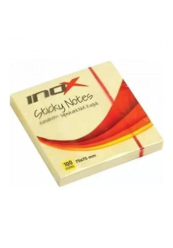 Inox Yapışkanlı Not Kağıdı Şeffaf 75x75 Sarı 09643