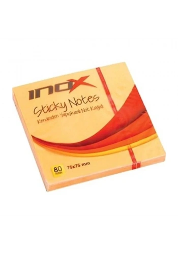 Inox Yapışkanlı Not Kağıdı Şeffaf 75x75 Turuncu 09650