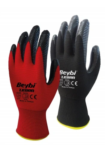 İş Eldiveni Nitril Kaplama PN Zebra ( 48 Çift )