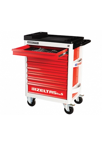 İzeltaş Pro Serisi Takım Dolabı Gri Gövde Mavi Çekmece (8 Çekmeceli)