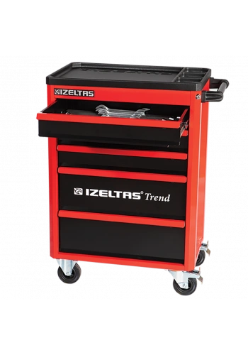 İzeltaş Trend Serisi Takım Dolabı Kırmızı Gövde Gri Çekmece (5 Çekmeceli)