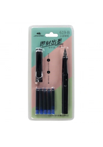 Jinhao Dolma Kalem Seti 6 Parça Extra Fine Siyah