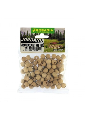 Jordania Ahşap Boncuk Natural Mat Yuvarlak 10mm 100lü