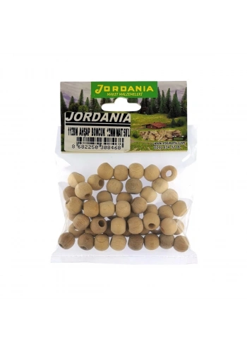 Jordania Ahşap Boncuk Natural Mat Yuvarlak 12mm 50li