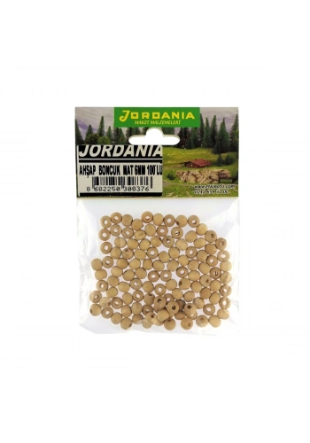 Jordania Ahşap Boncuk Natural Mat Yuvarlak 6mm 100lü