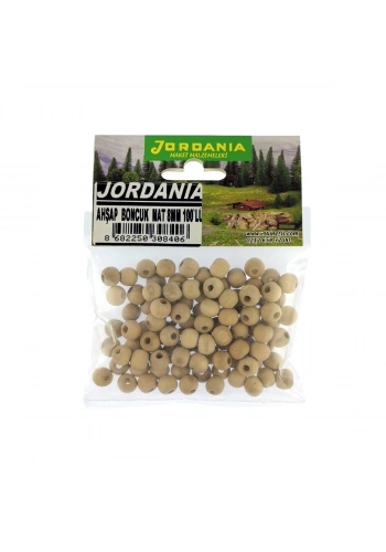 Jordania Ahşap Boncuk Natural Mat Yuvarlak 8mm 100lü
