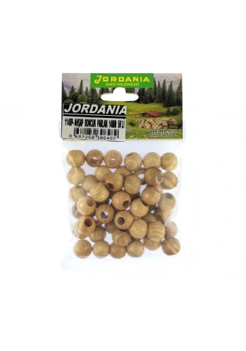Jordania Ahşap Boncuk Natural Parlak Yuvarlak 14mm 50li