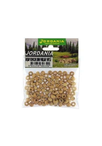 Jordania Ahşap Boncuk Natural Parlak Yuvarlak 8mm 100lü