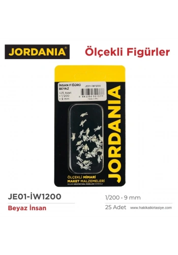 Jordania Maket Beyaz İnsan Figürü 1/200 9mm 25li