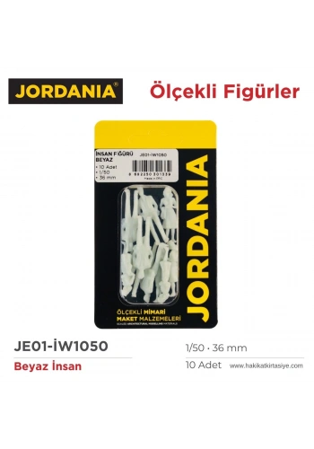 Jordania Maket Beyaz İnsan Figürü 1/50 36mm 10lu