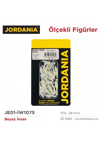 Jordania Maket Beyaz İnsan Figürü 1/75 28mm 25li