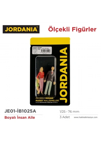 Jordania Maket Boyalı İnsan Figürü Aile 1/25 76mm 3lü