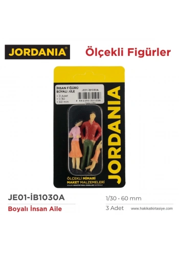 Jordania Maket Boyalı İnsan Figürü Aile 1/30 60mm 3lü