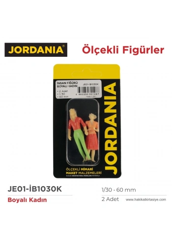 Jordania Maket Boyalı İnsan Figürü Kadın 1/30 60mm 3lü
