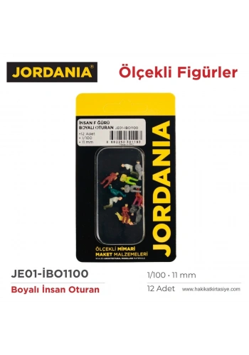 Jordania Maket Boyalı İnsan Figürü Oturan 1/100 11mm 12li