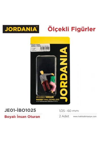 Jordania Maket Boyalı İnsan Figürü Oturan 1/25 60mm 2li