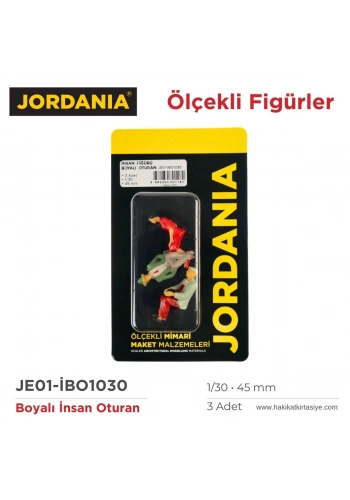 Jordania Maket Boyalı İnsan Figürü Oturan 1/30 45mm 3lü