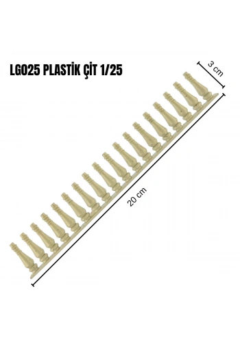 Jordania Plastik Çit Beyaz 20cm 1/25