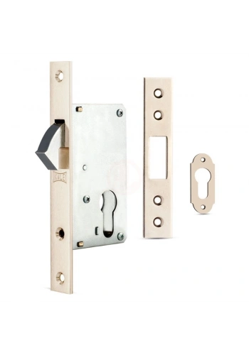 Kale Alüminyum Doğrama Standart Sürme Kapı Kilidi Nikel 40 mm (62 mm Silindirli) - 20140000002