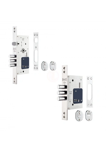 Kale Çelik Kapı Kilidi Fişeli Birbirini Açar Set (252Rl+257L) Krom 60 mm - 252RLT00002