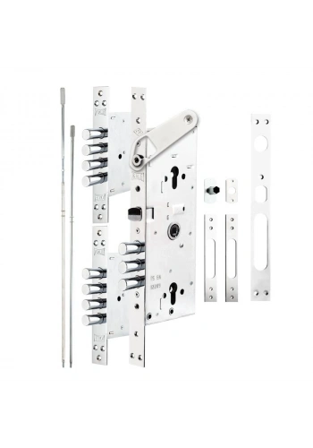 Kale Çelik Kapı Kilidi Multisistem Merkezi Gizli Emniyet Kelepçeli Krom Rozetsiz 63 mm (68 mm Silindirli) - 256G0000003