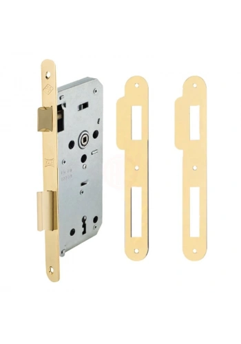 Kale Kilit Ekstra Gömme Kapı Kilidi Tek Anahtarlı Rozet Delikli 45 mm Oval Sarı (Barelsiz) - 141R4500014